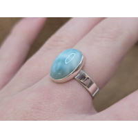 Echt zilveren ring met Larimar